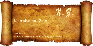 Nussbaum Zia névjegykártya
